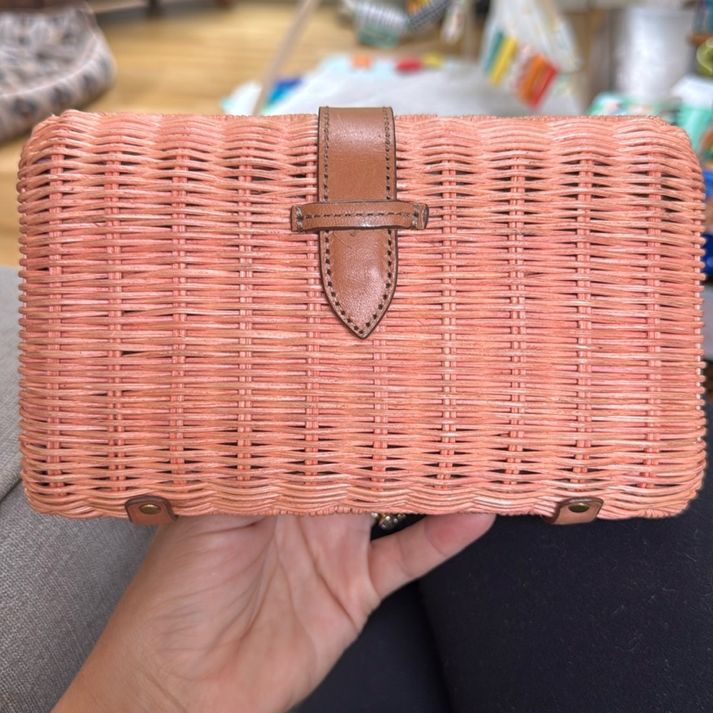 JCrew Rattan Clutch